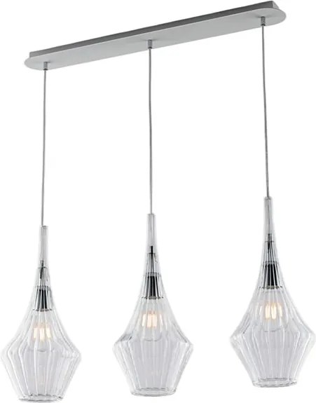 Szyna żelazna Zeus z przezroczystym szkłem Pyrex 3 światła dł. 75 x 10 BL270-BIN3-TR