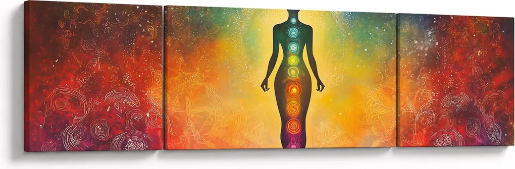 Obraz - Kobieta i czakry (170x50 cm)