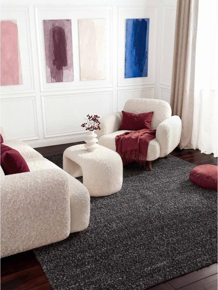 Ciemnoszary dywan z materiału bouclé tkany ręcznie 120x170 cm Notting Hill Portobello – Ted Baker