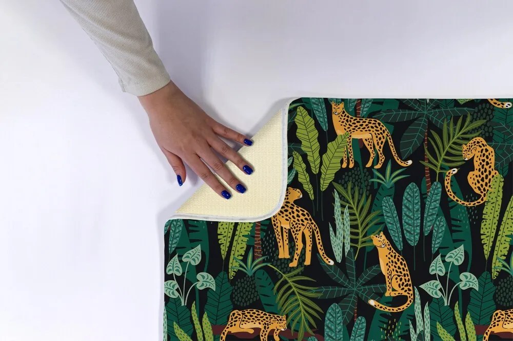 Dywanik łazienkowy Dywanik łazienkowy Zwierzę Gepard Rośliny