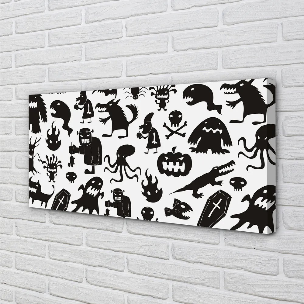 Obraz na płótnie Czarne Stwory na Białym Tle