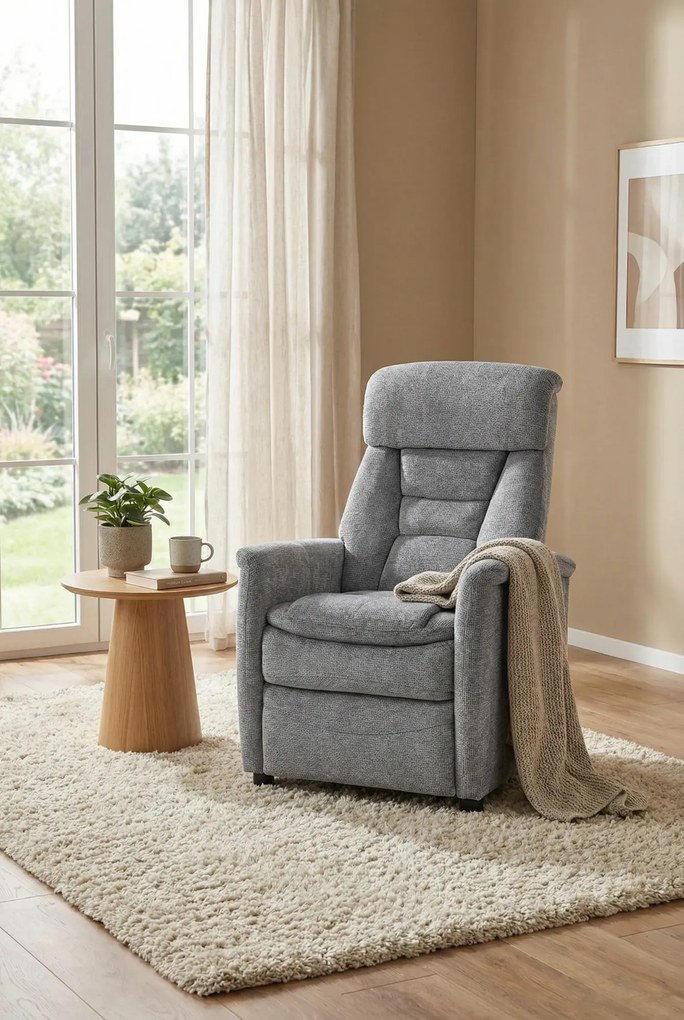 Popielaty rozkładany fotel wypoczynkowy D3-F12