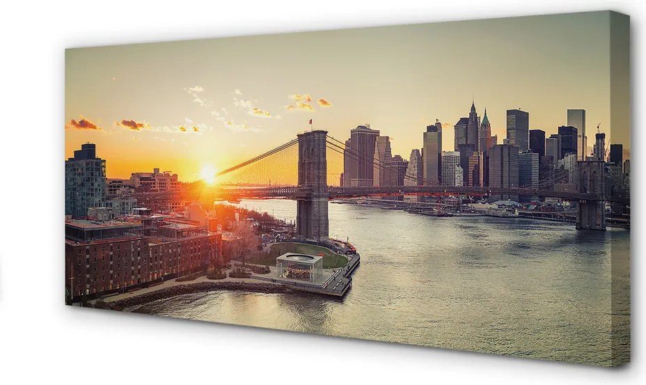 Fotoobraz na płótnie Wschód Słońca nad Mostem Rzecznym