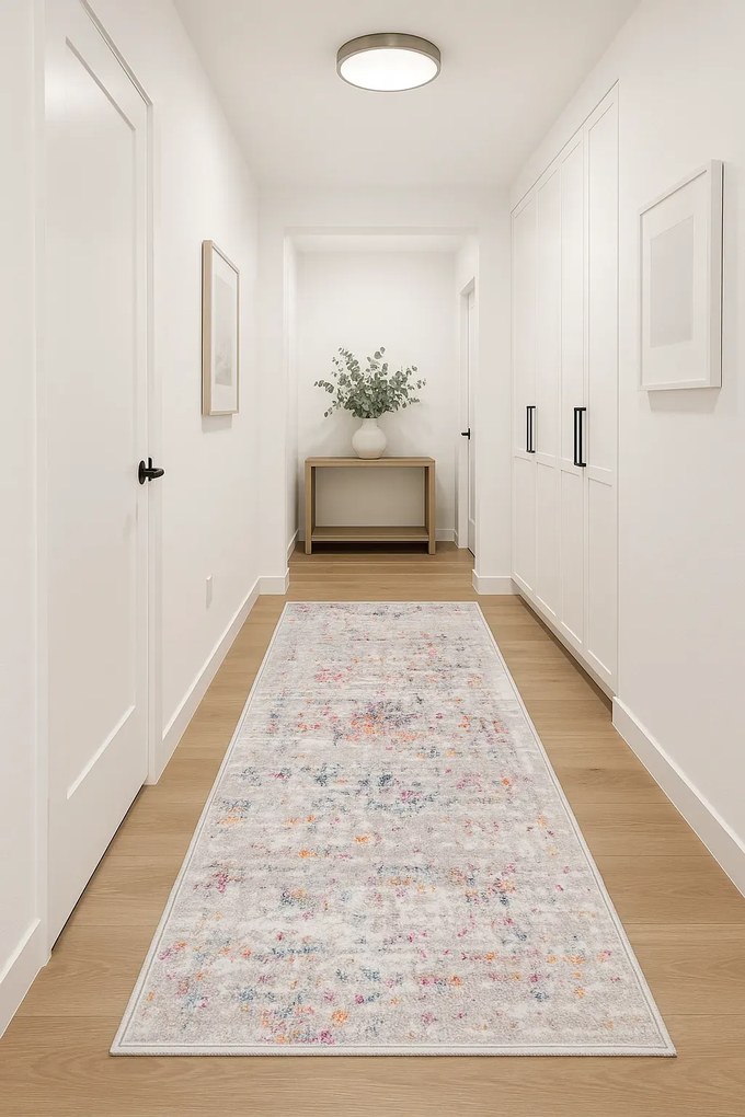 Jasnoszary chodnik w kolorowy wzór na metry L4-H72