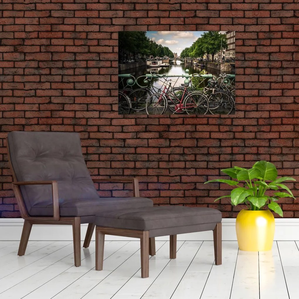 Obraz roweru w mieście (70x50 cm)