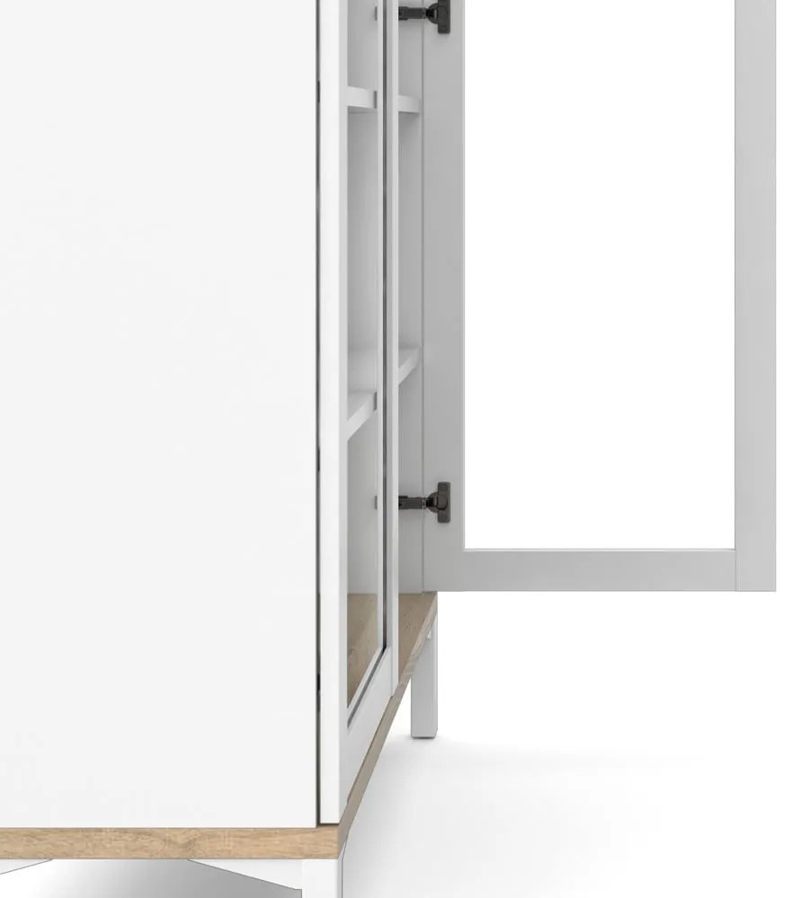 Biało-naturalna witryna w dekorze dębu 89x203x36 cm Roomers – Tvilum