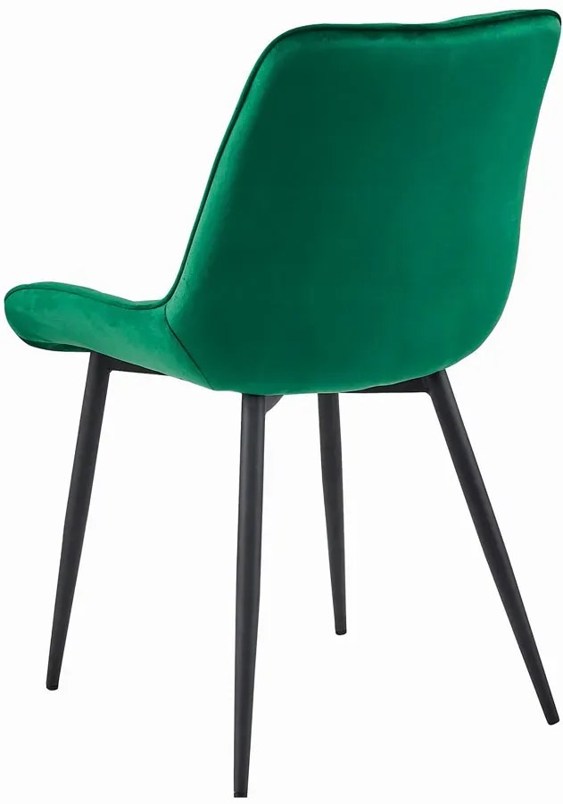 Ciemnozielone pikowane krzesło z czarnymi nogami A3-T18