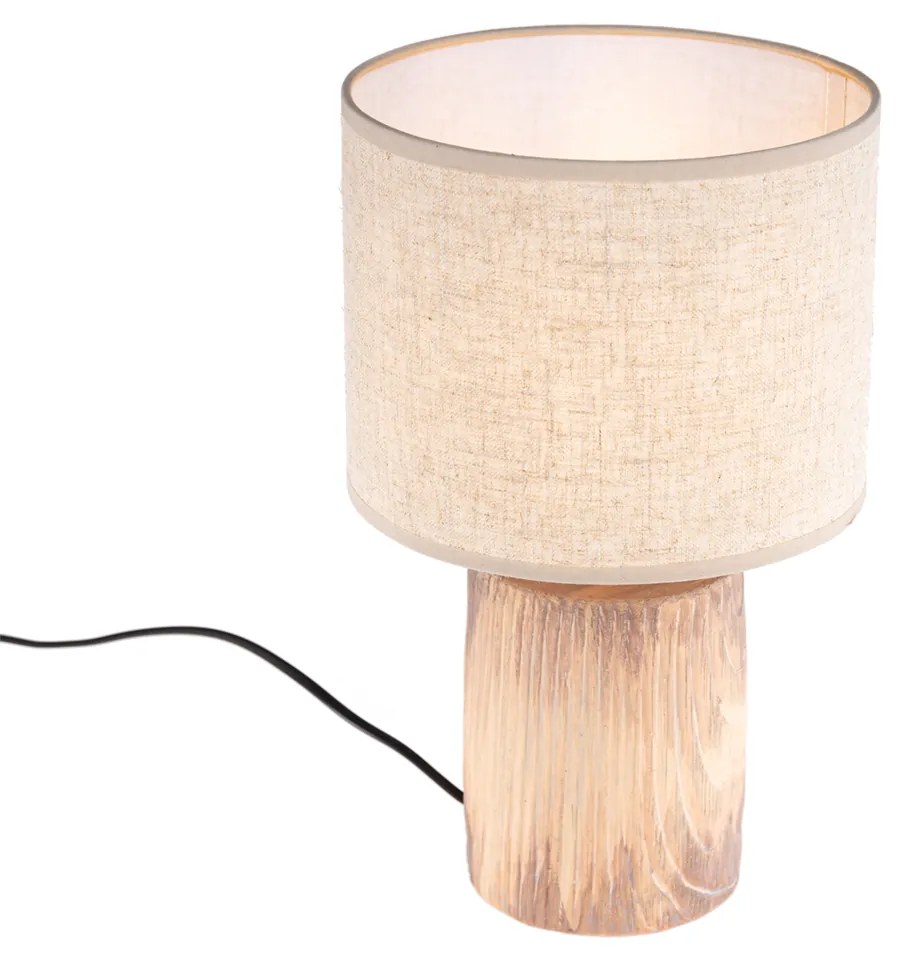 Lampa stołowa w stylu Rustykalny / Vintagem beżowa z brązowym 35 cm - Lipa Rustykalny / Vintage Oswietlenie wewnetrzne