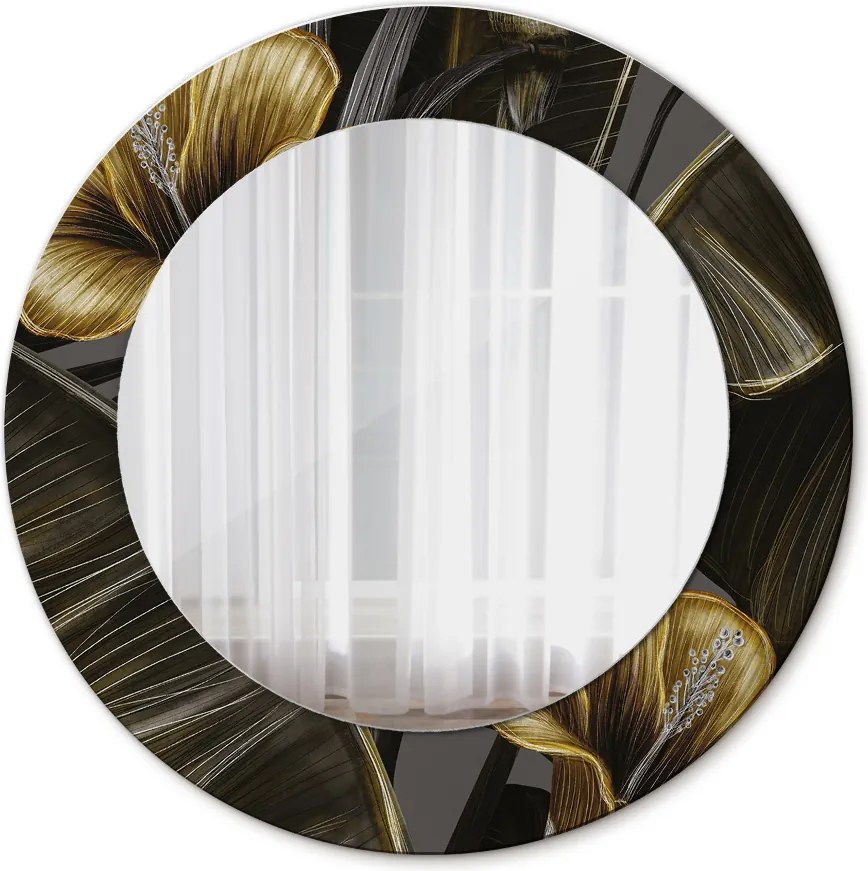 Lustro z nadrukiem dekoracyjne okrągłe Kwiaty hibiskusa