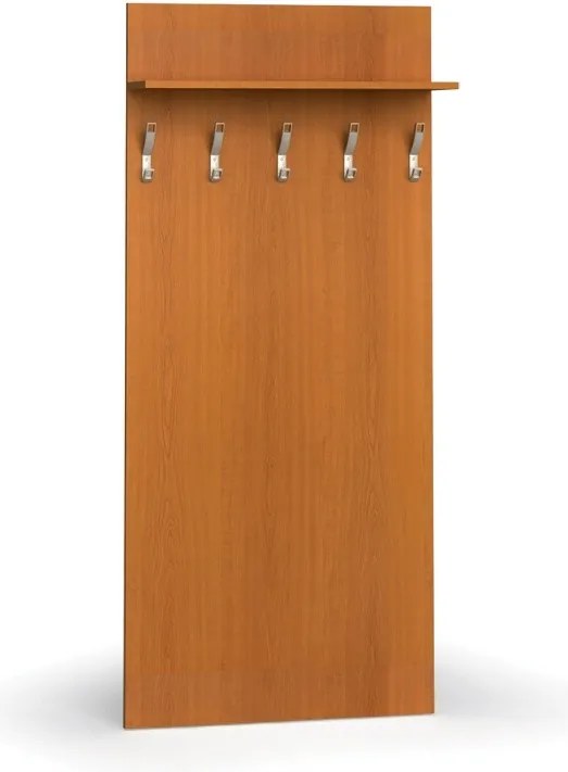 Garderoba z wieszakami PRIMO WOOD, 5 haczyków, półka, tekstura drewna pionowa, czereśnia