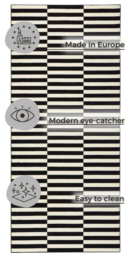 Czarny/kremowy dywan 80x200 cm Gloria – Hanse Home