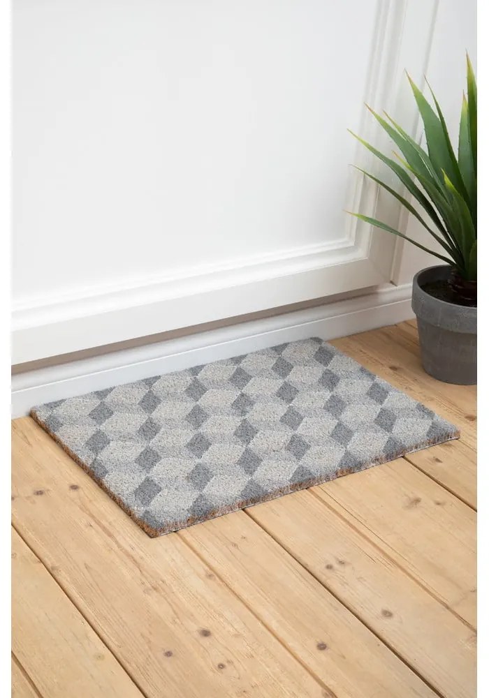 Wycieraczka z włókna kokosowego 40x60 cm Grey Cube – Premier Housewares