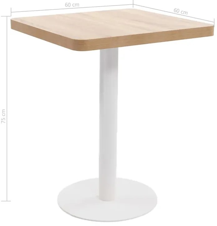 Kwadratowy nowoczesny stolik barowy dąb sonoma + biały H1-K81