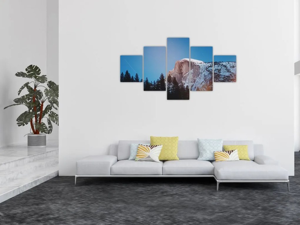 Obraz - Nocny szczyt gór (125x70 cm)