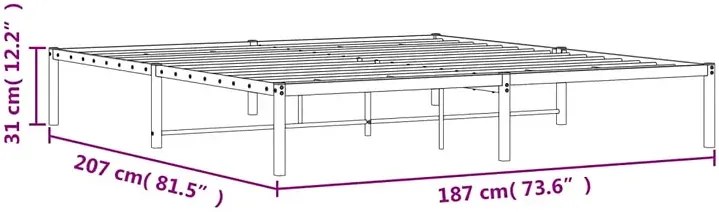 Czarne Metalowe Łóżko Industrialne 180X200 Cm Aroso