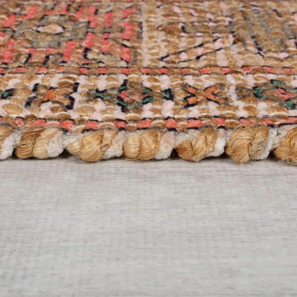 Różowo-pomarańczowy dywan z mieszanki juty tkany ręcznie 60x230 cm Lana Jute – Flair Rugs