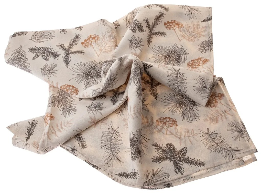 Świąteczny obrus wodoodporny Gałązki, 140 x 140 cm