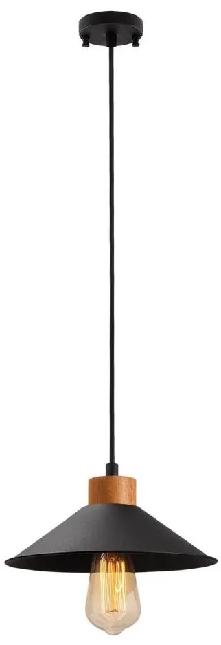 Lampa wisząca na przewodzie MANAVGAT 1xE27/40W/230V czarna/brązowa