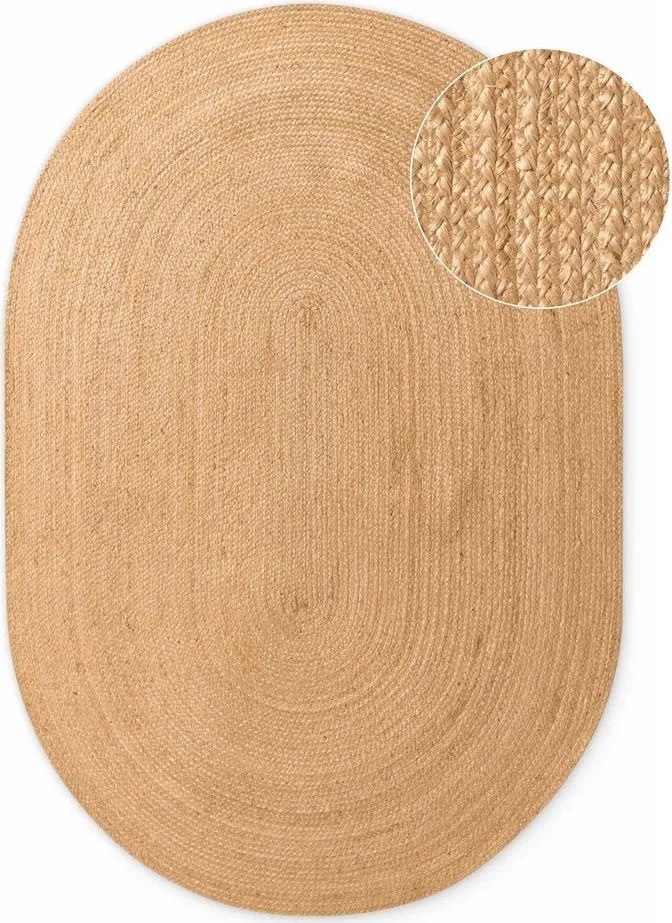 Dywan z juty dwustronny/tkany ręcznie w naturalnym kolorze 160x230 cm Braided – Hanse Home