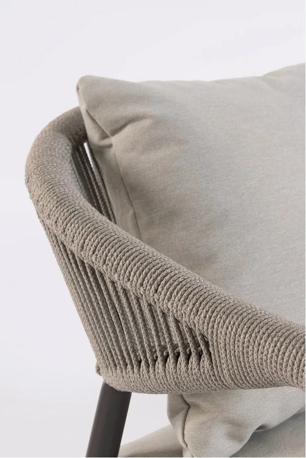 Aluminiowy zestaw mebli ogrodowych w kolorze khaki-szarobrązowym dla 2 osób Millor – Bizzotto