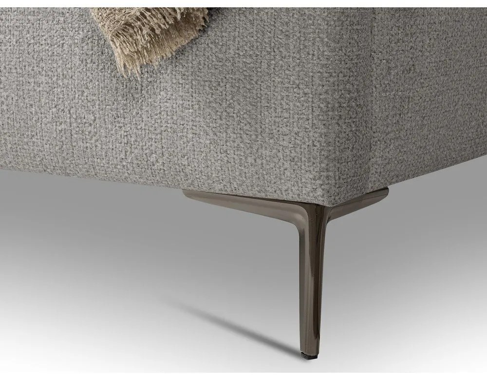 Jasnoszare tapicerowane łóżko dwuosobowe ze stelażem 180x200 cm Makana – Makamii