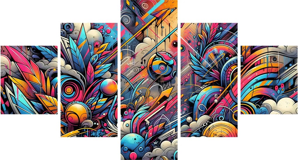 Obraz - Kolorowe graffiti (125x70 cm)