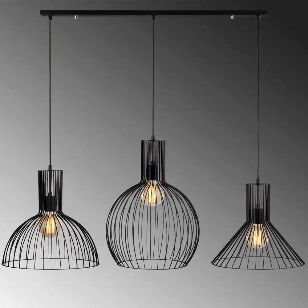 Czarna lampa wisząca z metalowym kloszem Fellini – Opviq lights