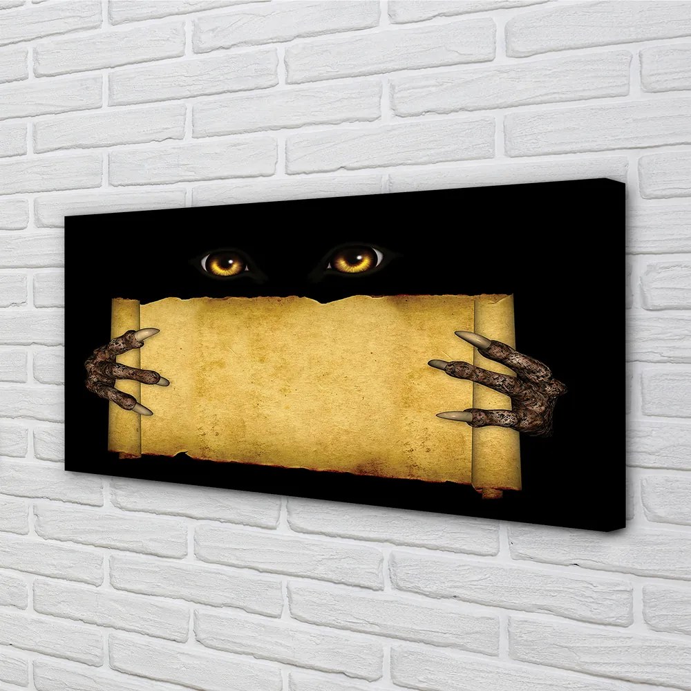 Obraz canvas na ścianę Oczy i Palce na Kartce