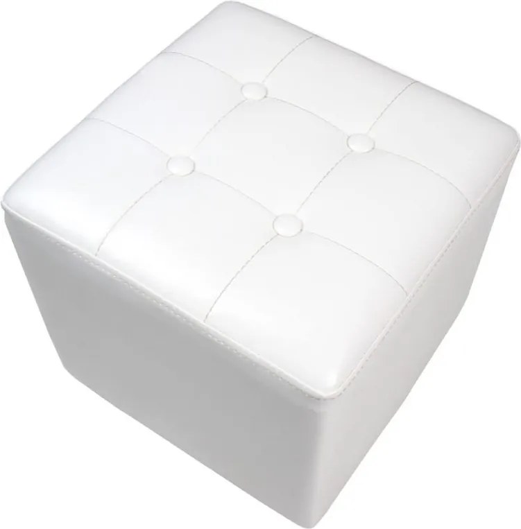 MIADOMODO Fotel Chesterfield z taboretem - biały