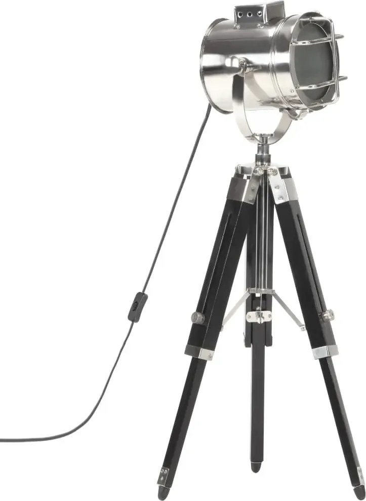 Czarna lampa stojąca drewniana z ruchomym kloszem - 6X EX190 N7-Z38