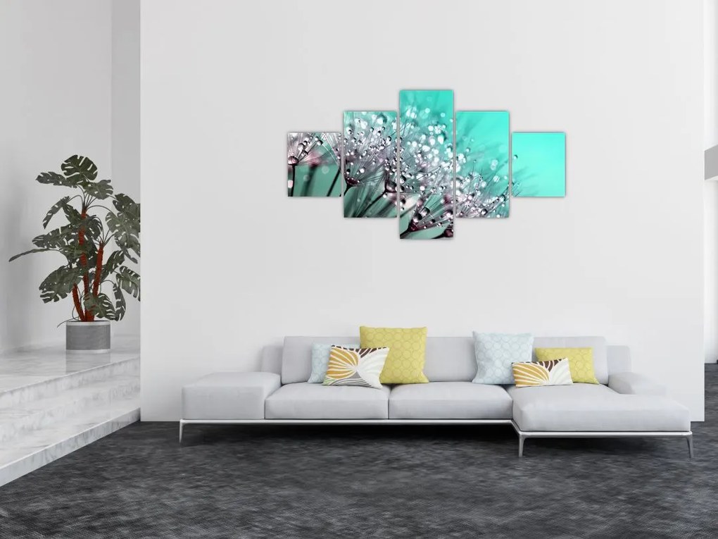 Obraz - zroszona roślina (125x70 cm)