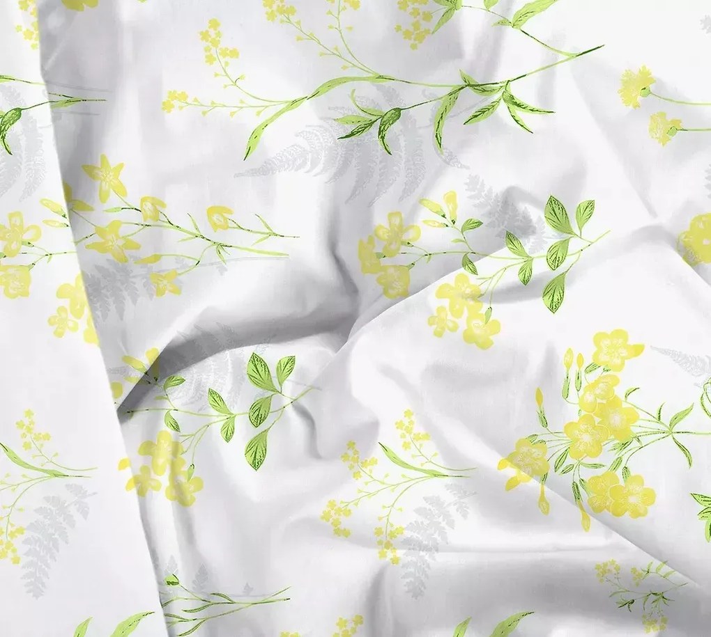 Pościel bawełniana Premium Bielbaw 220x200 Bratki żółta GRENO