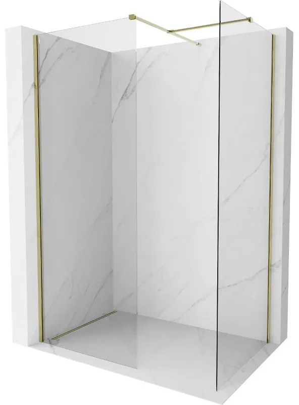 Mexen Kioto-X ścianka prysznicowa Walk-in 120 x 80 cm, transparent 10 mm, złota - 800-120-202-50-00-080-X