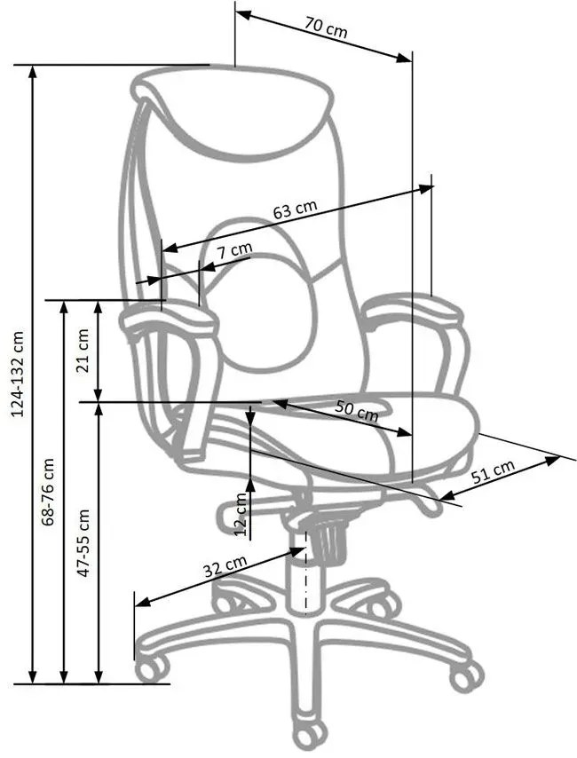 Ergonomiczne skórzane krzesło obrotowe Alormi - do 150 kg
