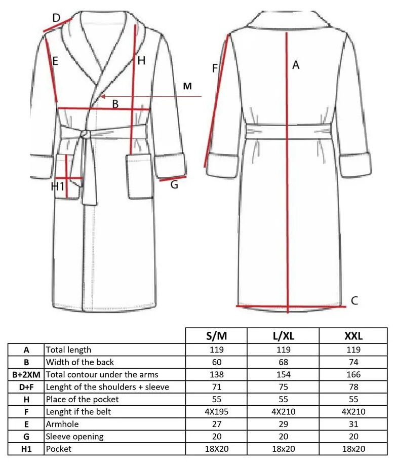 Brązowy bawełniany szlafrok w rozmiarze L/XL Lindu – Tiseco Home Studio