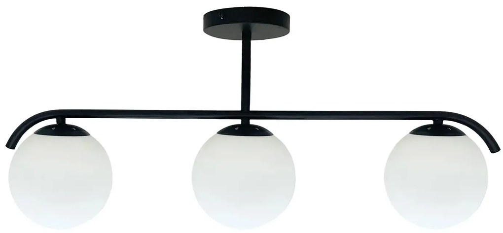 Czarna lampa sufitowa ze szklanymi kloszami S8-G11