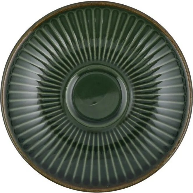 Zestaw 6 filiżanek ceramicznych ze spodkami Linea 210 ml, zielony