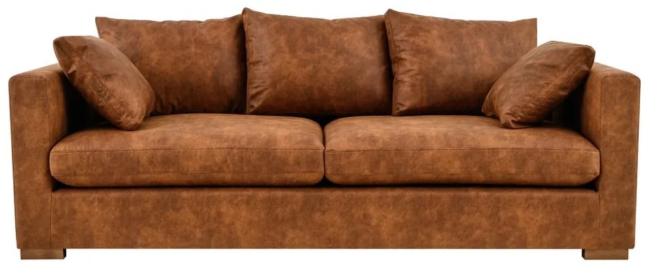 Koniakowa sofa z imitacji skóry 225 cm Hamburg – Scandic