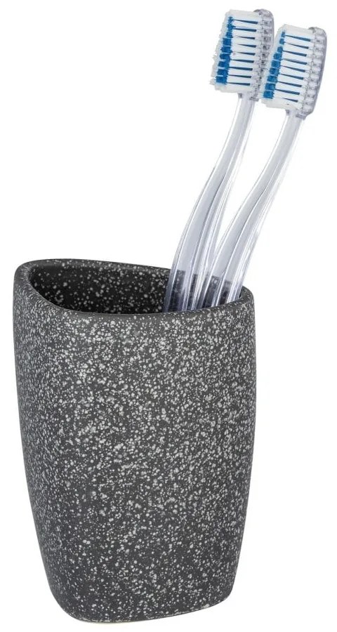 Szary ceramiczny kubek na szczoteczki do zębów Wenko Pion