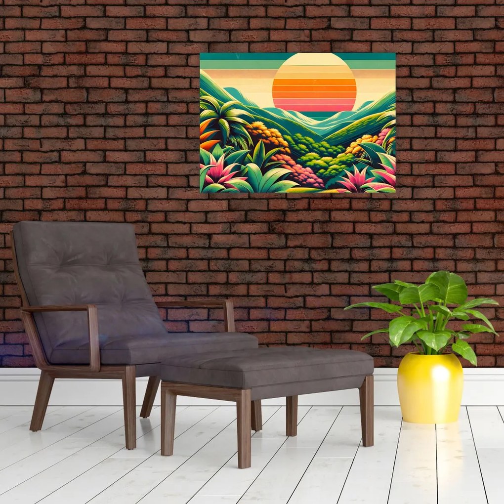 Obraz - Kolorowy zachód słońca (70x50 cm)