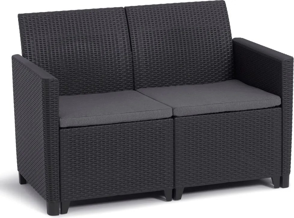 Allibert Claire sofa dwuosobowa, grafitowa
