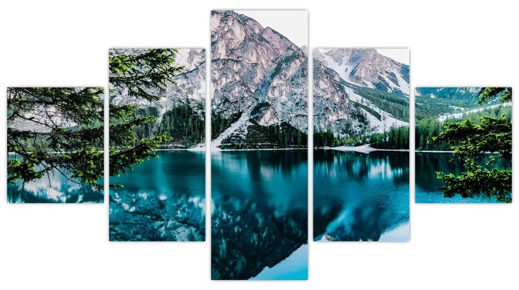Obraz jeziora w Alpach (125x70 cm)
