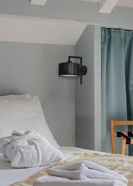 Czarny nowoczesny kinkiet z abażurem - S967 P2-G67