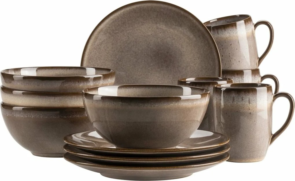 Mäser Zestaw naczyń śniadaniowych 12 szt. SMOKY'S – brązowy