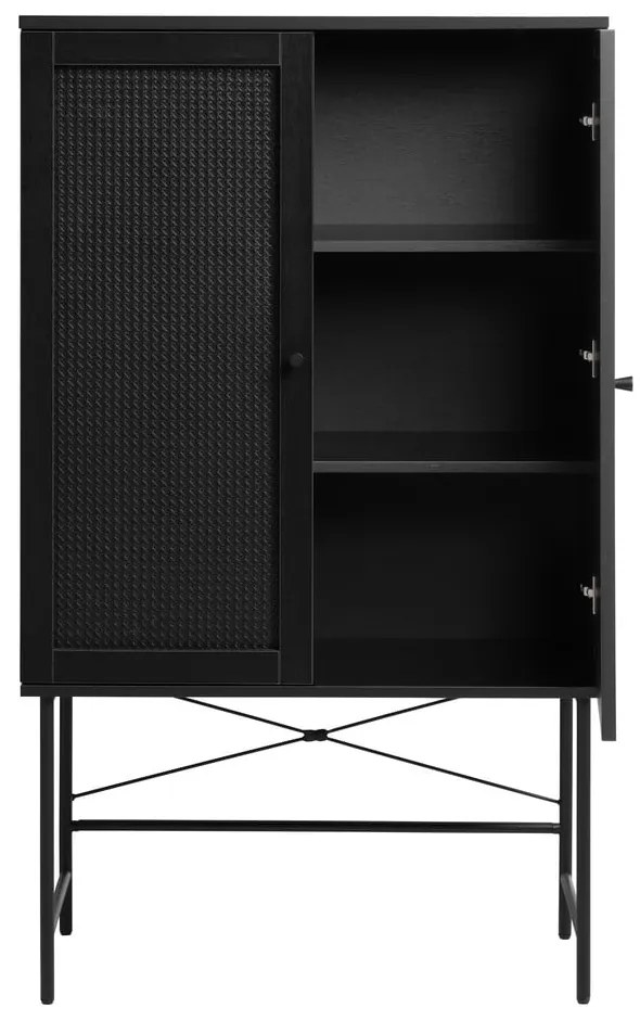 Czarna szafka w dekorze dębu 80x135 cm Pensacola – Unique Furniture