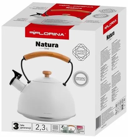 Florina Czajnik do herbaty ze stali nierdzewnej Natura Line 2,3 l, biały