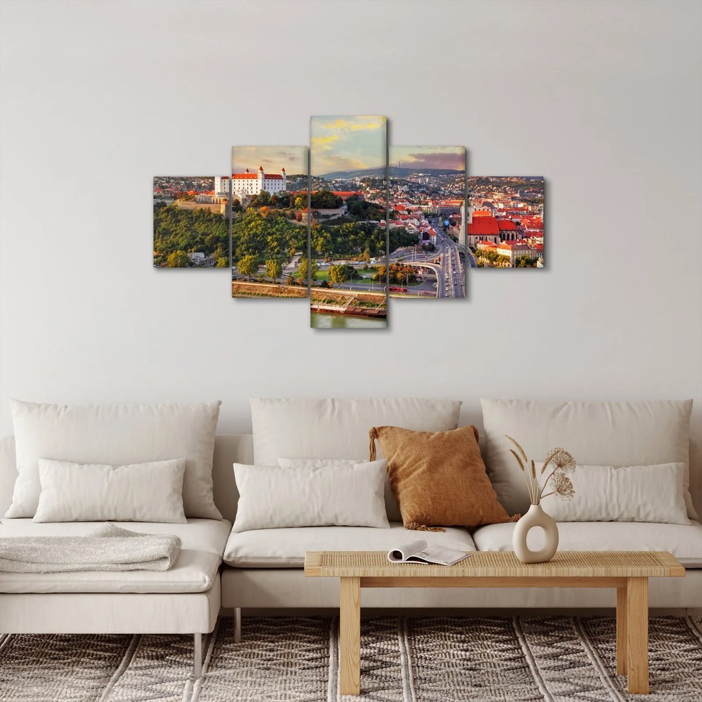 Obraz - Panorama Bratysławy, Słowacja (125x70 cm)