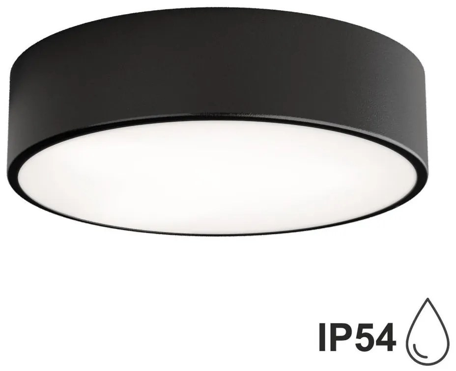 Lampa sufitowa zewnętrzna z czujnikiem CLEO 2xE27/24W/230V śr. 30 cm czarny IP54