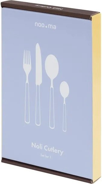 Jasnoniebieskie/w kolorze srebra sztućce 4 szt. ze stali nierdzewnej dla 1 osoby Noli – noo.ma