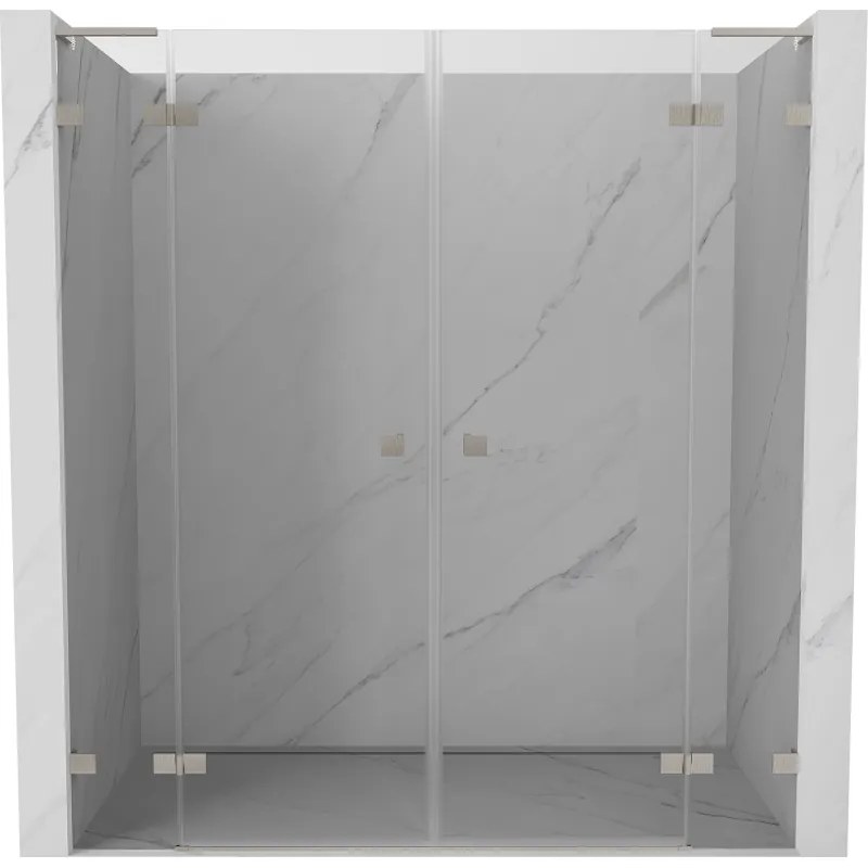 Mexen Lunar L Duo drzwi prysznicowe uchylne 170 cm, transparent, nikiel szczotkowany - 834DL-170-000-97-00